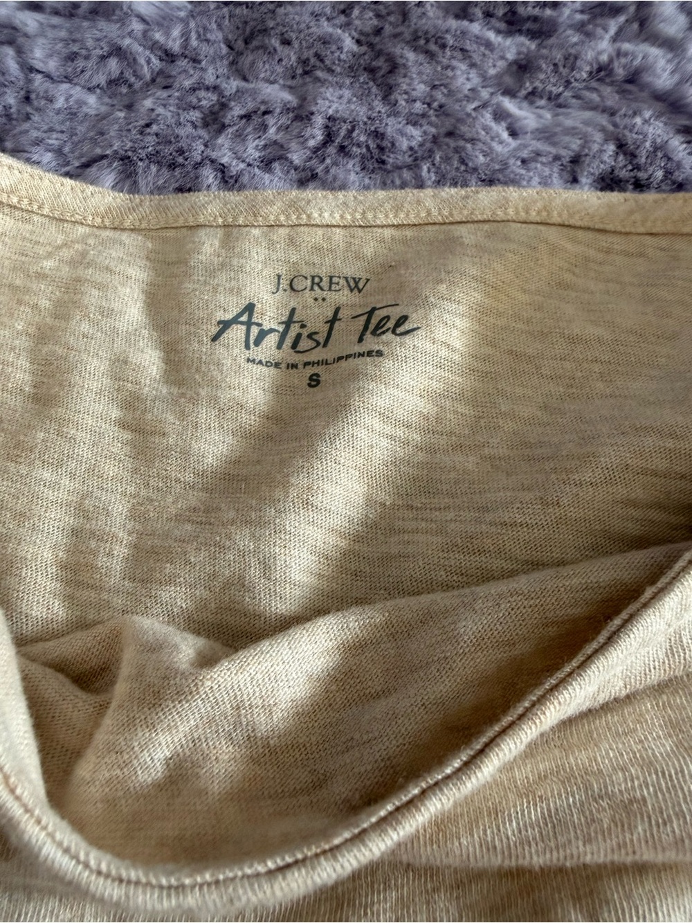 J. Crew Lightweight Crew Tee in Pale Beige